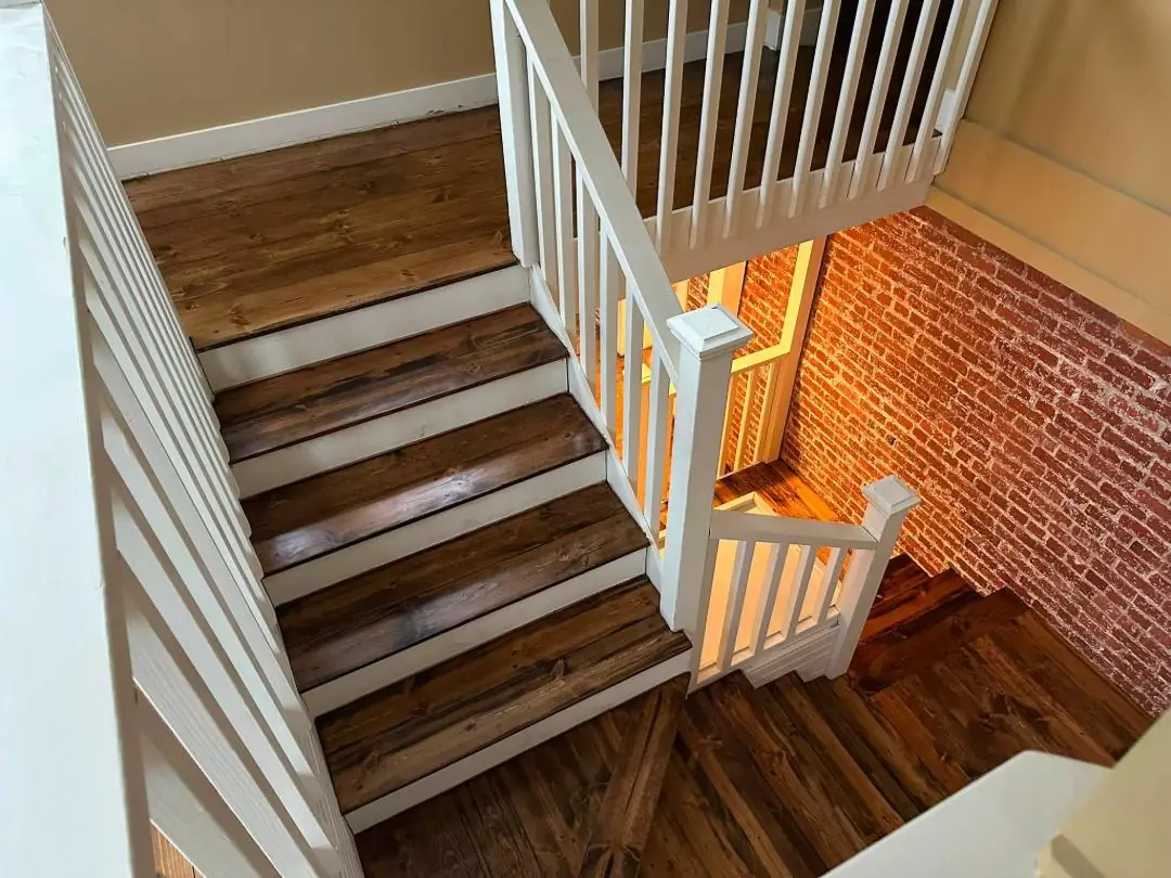 Finished hardwood floor completed by JRK Flooring